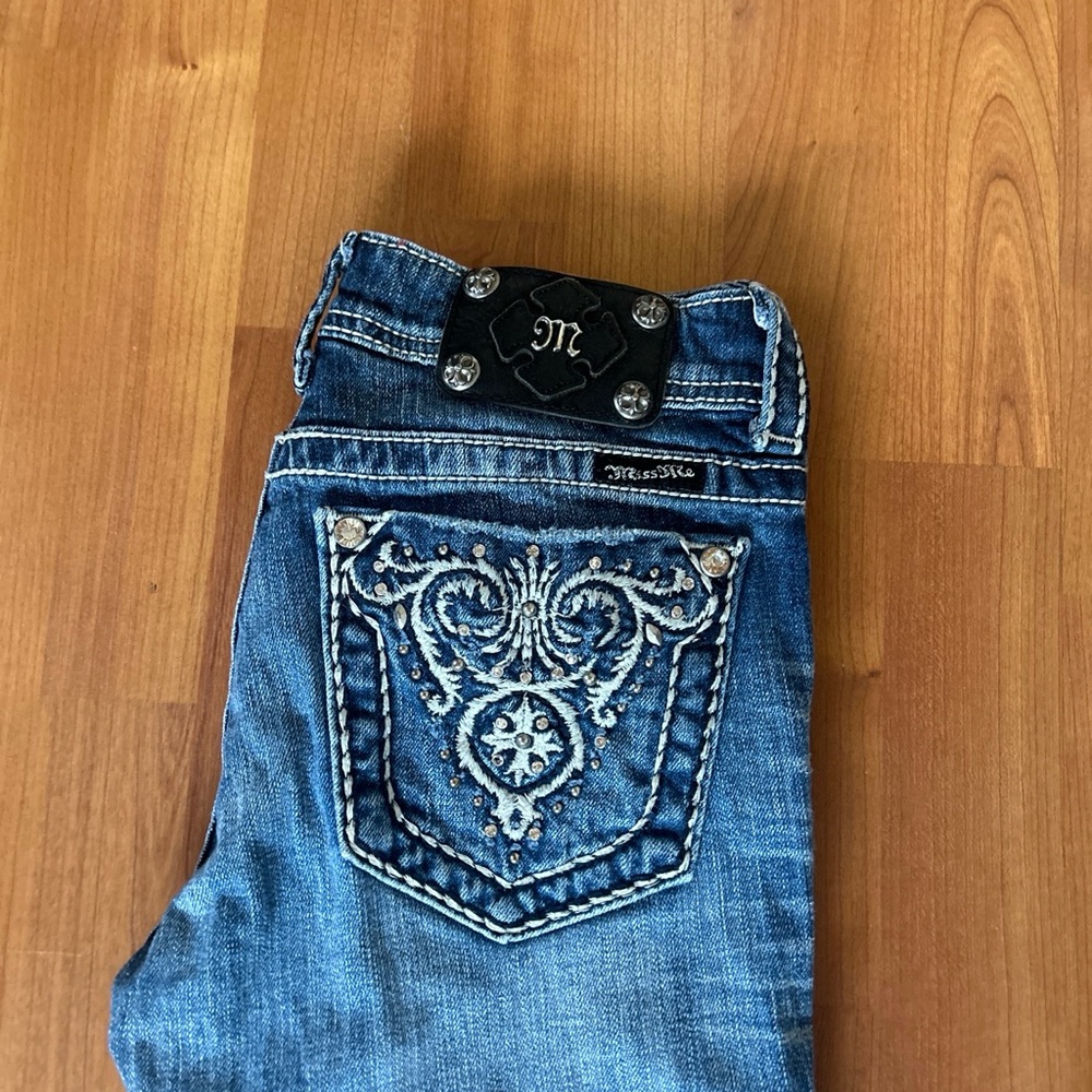 Miss Me Bootcut Women's Jeans Size 28 Bling Jewels Studded Inseam 34